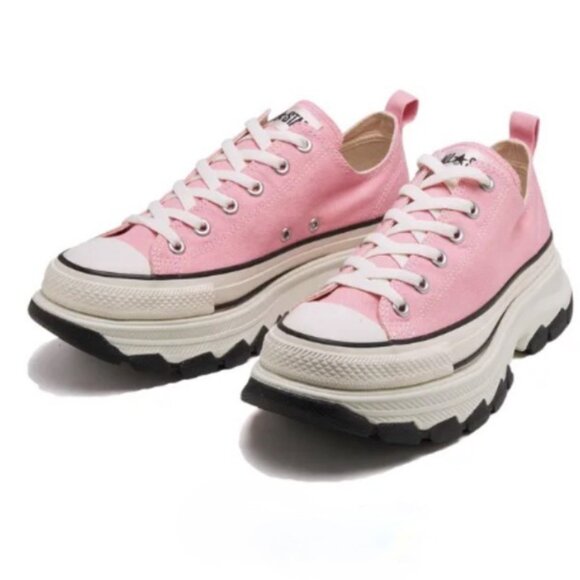 RARE Converse All Star Trekwave Low Ox Platform Sneakers in Pink - Picture 1 of 11